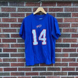 NFL Buffalo Bills Blue and Red #14 Diggs Short Sleeve Tee Shirt